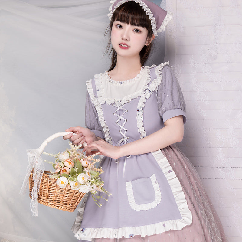 Alicegardens Purple Round Neckline Lolita Dress OP ALG0260 – alicegardens